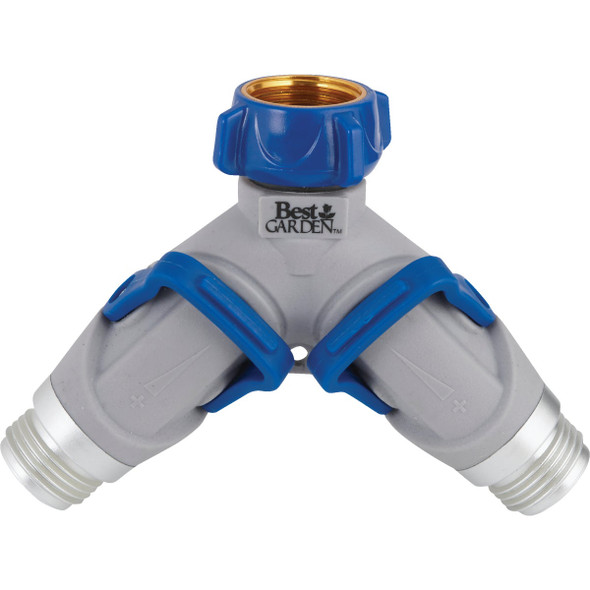 Best Garden Plastic Dual Y-Hose Shutoff Connector 37091-P