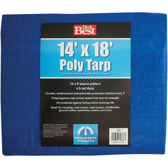 Do it Best Blue Woven 14 Ft. x 18 Ft. Medium Duty Poly Tarp 736201