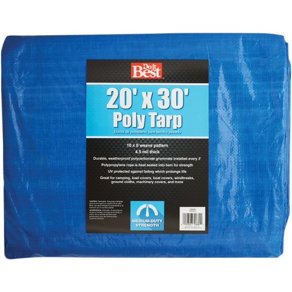 Do it Best Blue Woven 20 Ft. x 30 Ft. Medium Duty Poly Tarp 736228