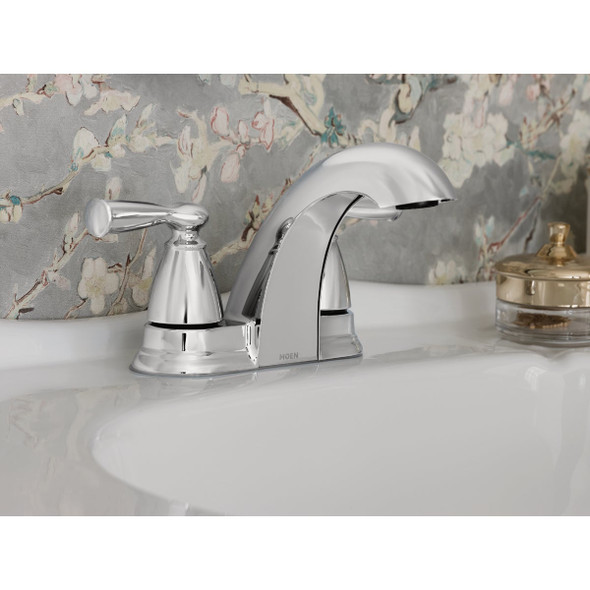 Moen Banbury 2-Handle Lever Centerset Bathroom Faucet with Pop-Up, Chrome