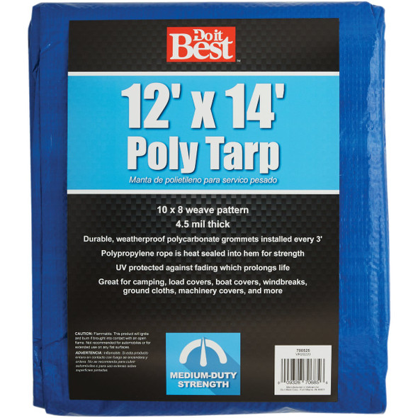 Do it Best Blue Woven 12 Ft. x 14 Ft. Medium Duty Poly Tarp 700525
