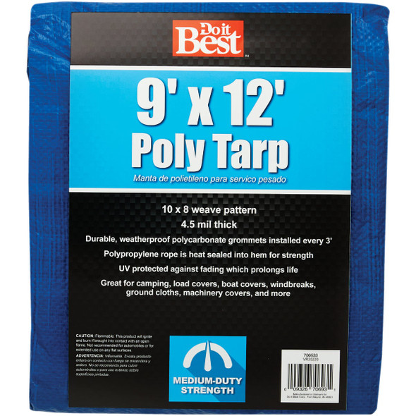 Do it Best Blue Woven 9 Ft. x 12 Ft. Medium Duty Poly Tarp 700533 Do it Best Blue Woven 9 Ft. x 12 Ft. Medium Duty Poly Tarp 700533