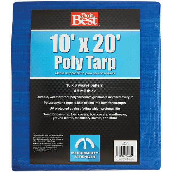 Do it Best Blue Woven 10 Ft. x 20 Ft. Medium Duty Poly Tarp 709123