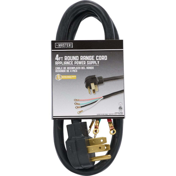 Master Electrician 4 Ft. 6/2 + 8/2 Ga. 4-Conductor Range Cord 09044ME