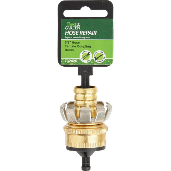 Best Garden 5-8 In. Female Brass Hose Coupling Mender GB-003 732425