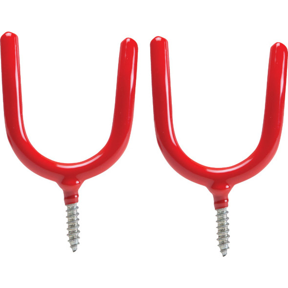 Screw-In Vinyl Coated Red Storage Hook (2-Pack) 215236