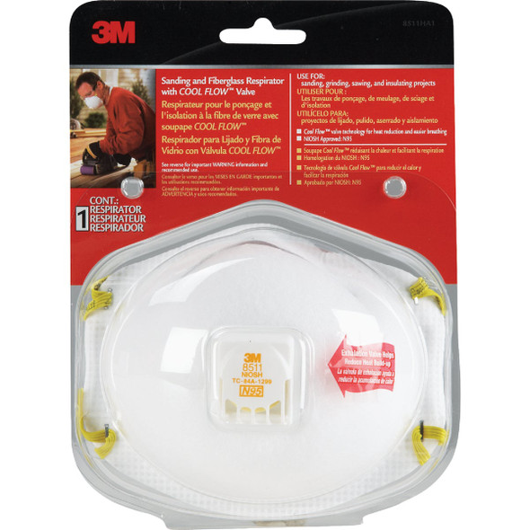 3M N95 Cool Flow Valve Respirator for Sanding & Fiberglass
