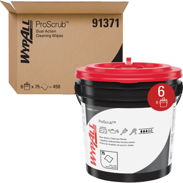 WypAll 9-1-2 In. x 12 In. Cleansing Bucket Hand Cleaning Wipes, (75 Ct.) 91371 629588