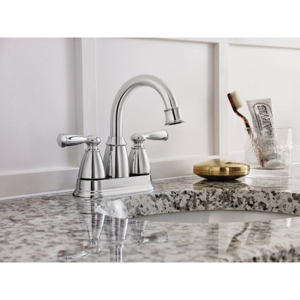 Moen Banbury 2-Handle Lever High Arc Centerset Bathroom Faucet with Push-Down, Chrome