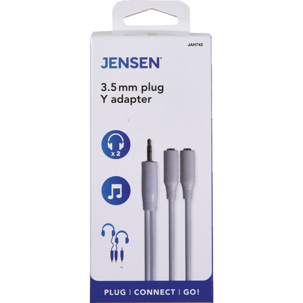 Jensen 3 In. White Y-Splitter Audio Cable JAH742V