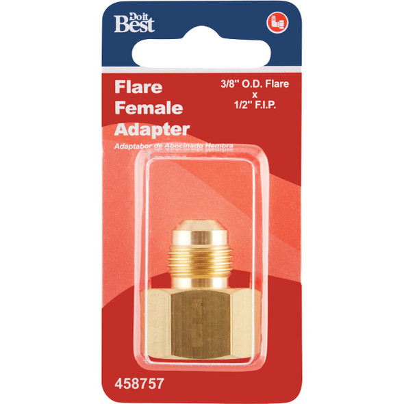 Do it 3-8 In. x 1-2 In. Brass Female Flare Adapter 458757 458757