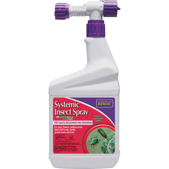 Bonide 32 Oz. Ready To Spray Hose End Systemic Insect Spray with Systemaxx 939