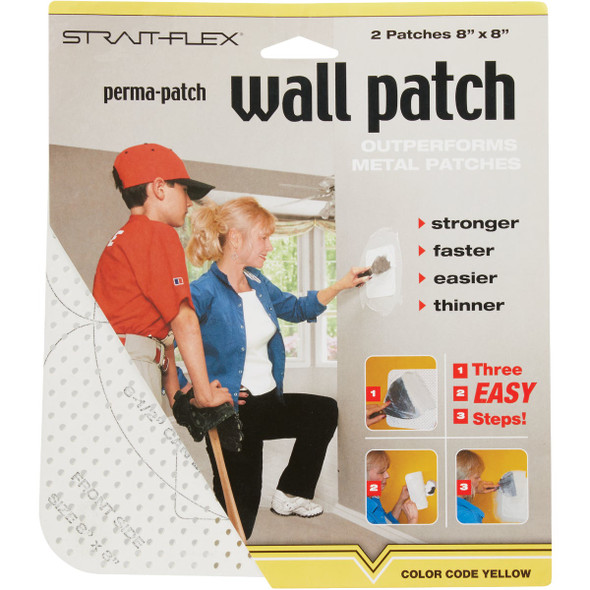 Strait-Flex Perma-Patch 8 In. x 8 In. Compound Drywall Patch (2-Pack) PP-2PK 287849