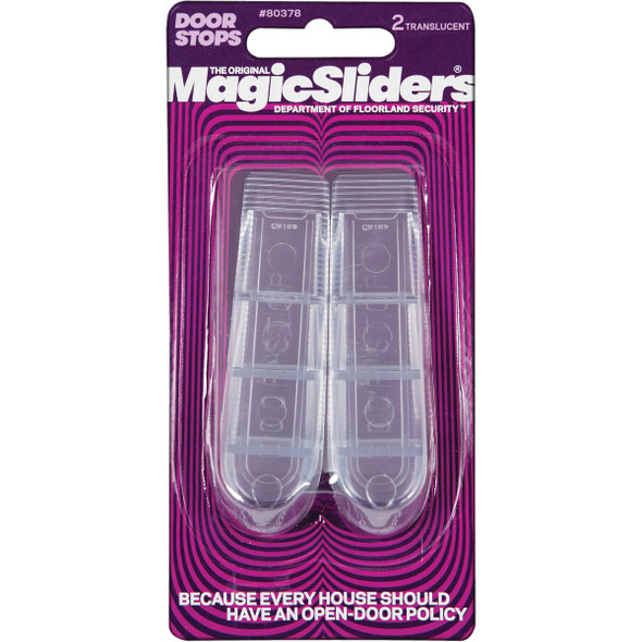 Magic Sliders Clear Rubber Wedge Door Stop (2-Pack) 80378 229768