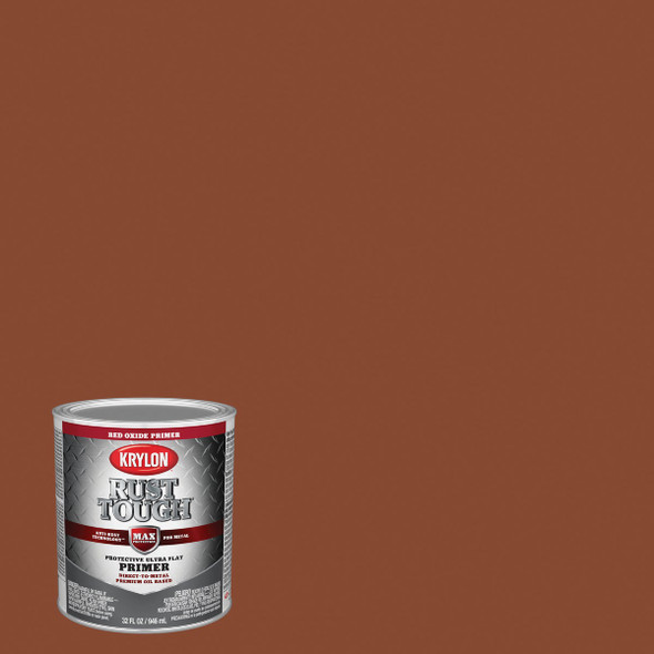 Krylon Rust Tough Primer, Red Oxide, 1 Qt. K09721008 Pack of 2