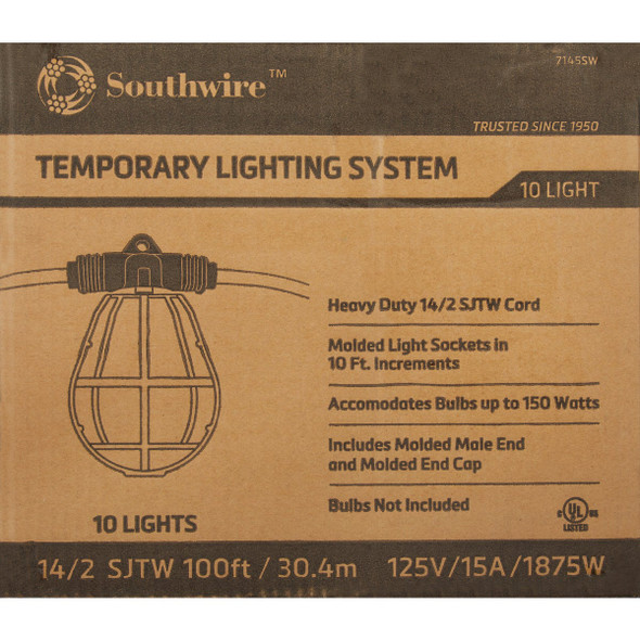 Southwire Incandescent A23 100 Ft. Temporary Light String 7145SW 515491