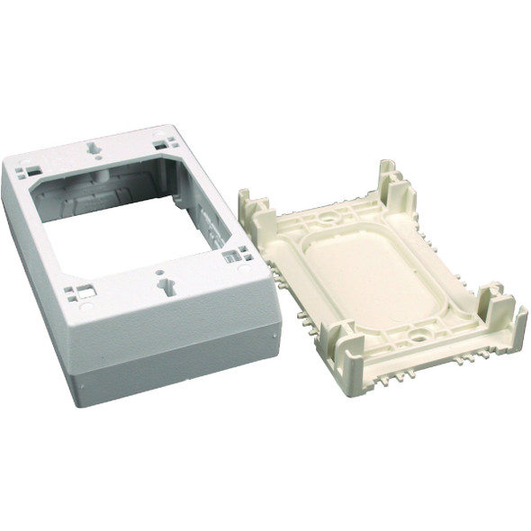 Wiremold CordMate White Plastic 1-3/8 In. Outlet Box NMW3