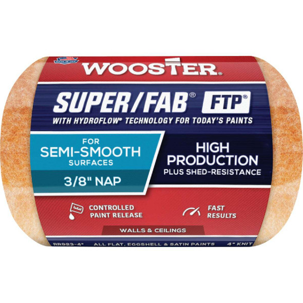 Wooster Super/Fab FTP 4 In. x 3/8 In. Knit Fabric Roller Cover RR923-4