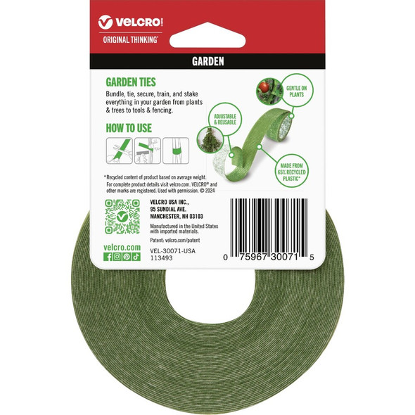 VELCRO Brand One-Wrap 50 Ft. x 1-2 In. Green Garden Ties VEL-30071-USA 628638