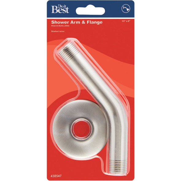 Do it 6 In. Brushed Nickel Metal Shower and Flange W-5119 438547
