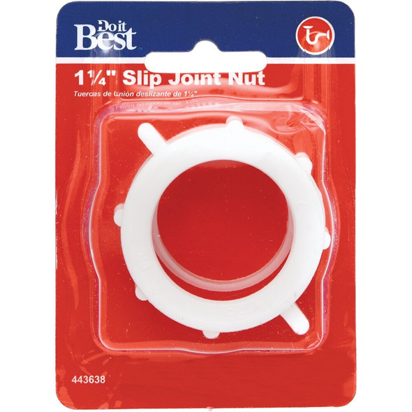 Do it Best 1-1-4 In. White Plastic Slip Joint Nut DIB956 443638