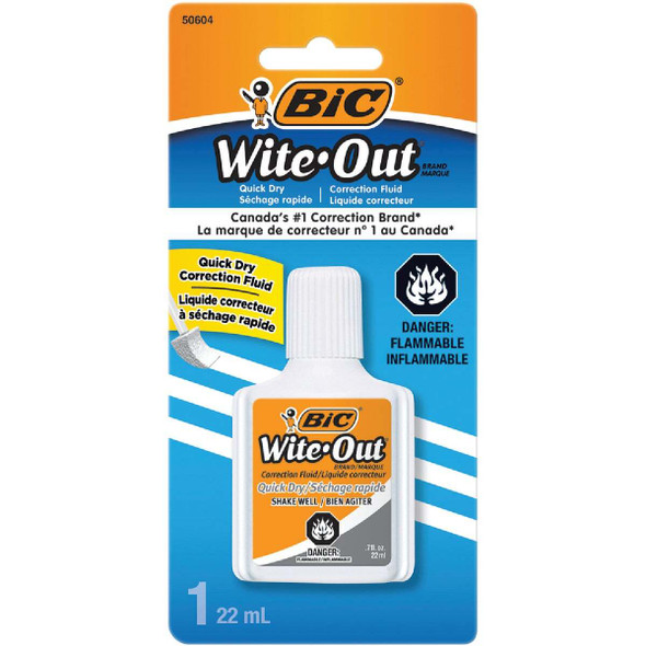 Bic Wite-Out Plus 0.7 Fl. Oz. Foam Brush Applicator Correction Fluid WOFQDP1WHI