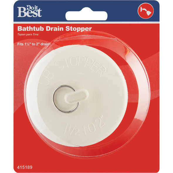 Do it 1-1/2 In. to 2 In. White Rubber Bathtub Drain Stopper Do it 1-1/2 In. to 2 In. White Rubber Bathtub Drain Stopper