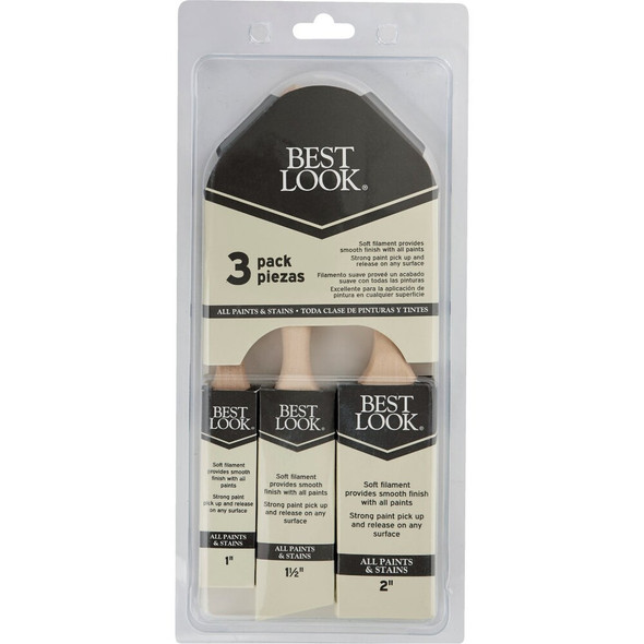 Best Look Polyester Paint Brush Set (3-Piece) 789604 789604