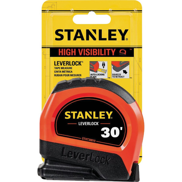 Stanley LeverLock 30 Ft. High-Visibility Tape Measure STHT30819S 316873