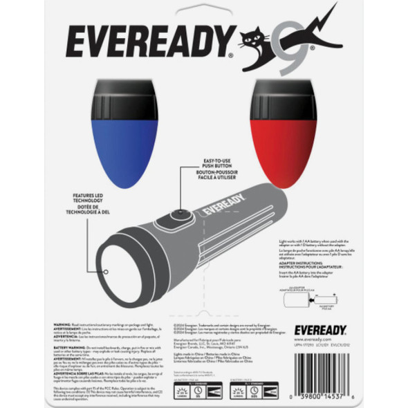 Eveready 7 Lm. LED 2D General Purpose Flashlight Set EVLC1L1D12.1 803480