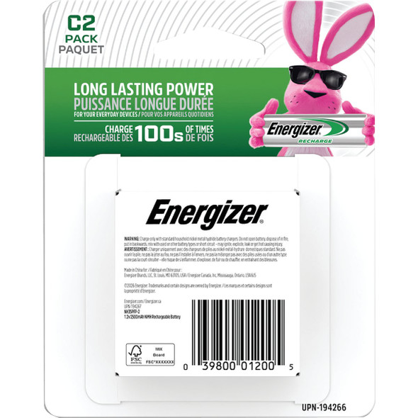 Energizer C NiMH Rechargeable Battery (2-Pack) NH35PFP-2 828876