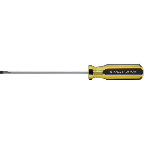 Stanley 100 PLUS 3/16 In. x 6 In. Cabinet Tip Slotted Screwdriver 66-186-A