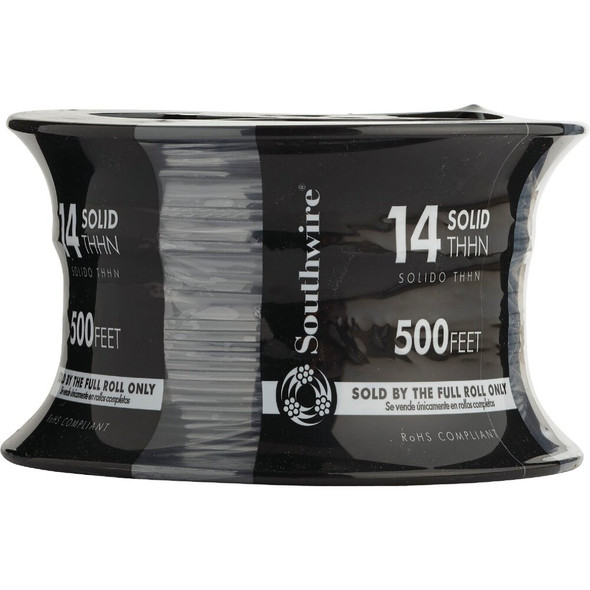 Southwire 500 Ft. 14 AWG Solid Black THHN Electrical Wire 11579058 501956