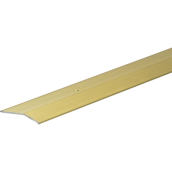 Frost King Satin Gold Fluted 2 In. x 3 Ft. Aluminum Carpet Trim Bar, Extra Wide