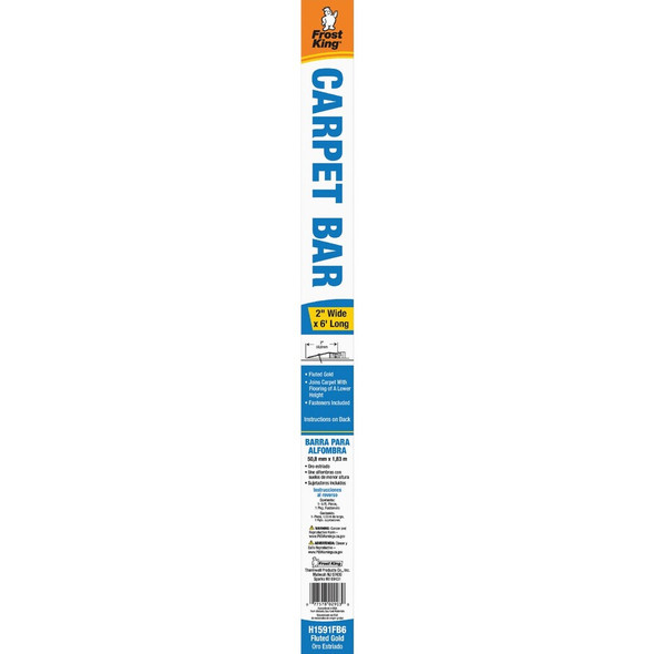 Do it Satin Gold Fluted 2 In. x 6 Ft. Aluminum Carpet Trim Bar, Extra Wide H1591FB6DI 261017