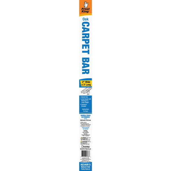 Frost King Unfinished Smooth 2 In. x 3 Ft. Oak Carpet Trim Bar, Extra Wide H234UF/3 262943