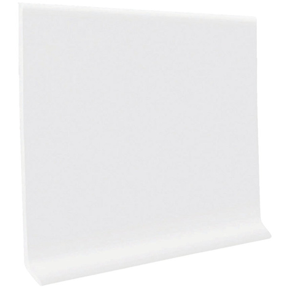 Roppe 4 In. x 4 Ft. Snow White Vinyl Dryback Wall Cove Base Pack of 16