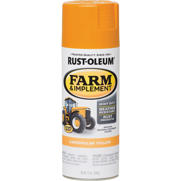 Rust-Oleum 12 Oz. Caterpillar Yellow Farm & Implement Spray Paint 280140 Rust-Oleum 12 Oz. Caterpillar Yellow Farm & Implement Spray Paint 280140