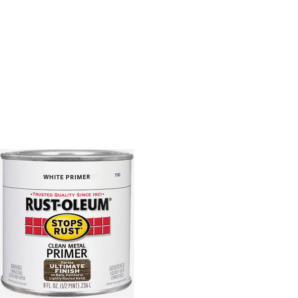 Rust-Oleum Stops Rust Clean Metal Primer, White, 1/2 Pt. 7780730