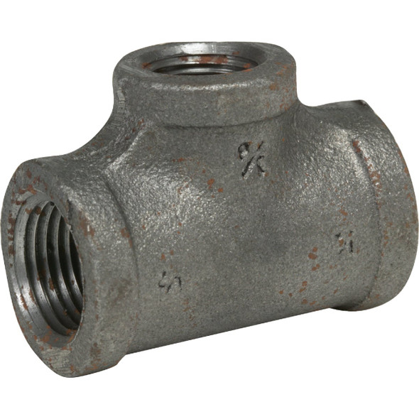 Anvil 1 In. x 1 In. x 1/2 In. Reducing Malleable Black Iron Tee 8700121653 Anvil 1 In. x 1 In. x 1/2 In. Reducing Malleable Black Iron Tee 8700121653