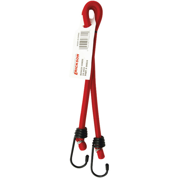 Erickson 1-4 In. x 24 In. Bungee Cord, Assorted Colors 06624 Pack of 10 582271
