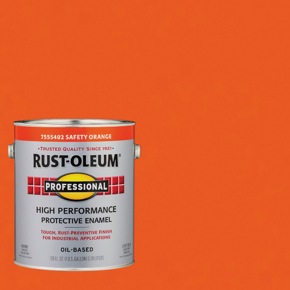 Rust-Oleum Professional DTM Industrial Enamel, Safety Orange, 1 Gal. 7555402