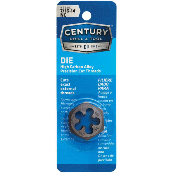 Century Drill & Tool Die Hex 7/16-14 Nc 96207
