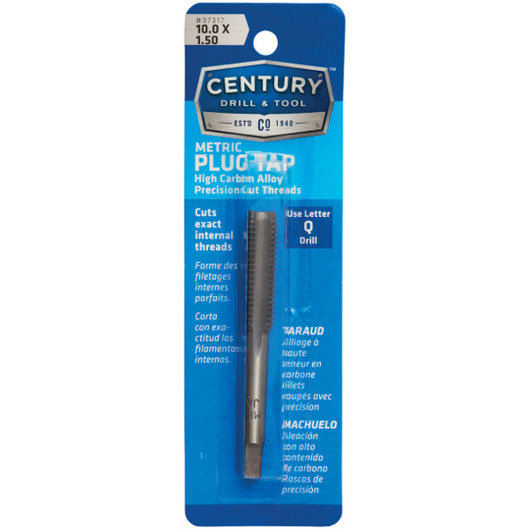 Century Drill & Tool 10.0x1.50 Carbon Steel Metric Tap 97317