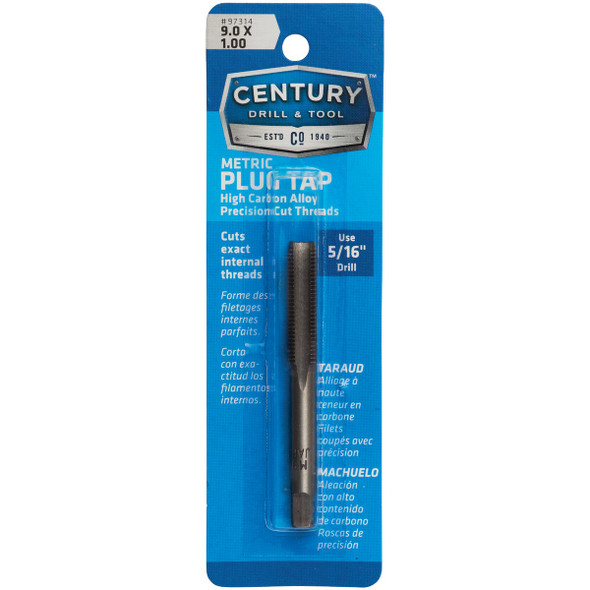 Century Drill & Tool 9.0x1.00 Carbon Steel Metric Tap 97314