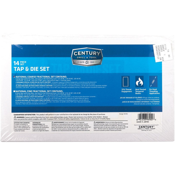 Century Drill & Tool Tap and Die Fractional Set (14-Piece) 98902 344257