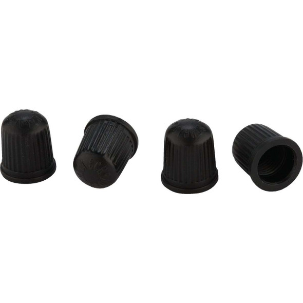 Tru-Flate Plastic Black Tire Valve Cap (4-Pack) 38-505