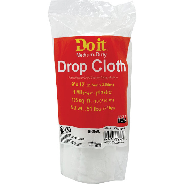 Do it Plastic 9 Ft. x 12 Ft. 1 mil Drop Cloth P115RDI