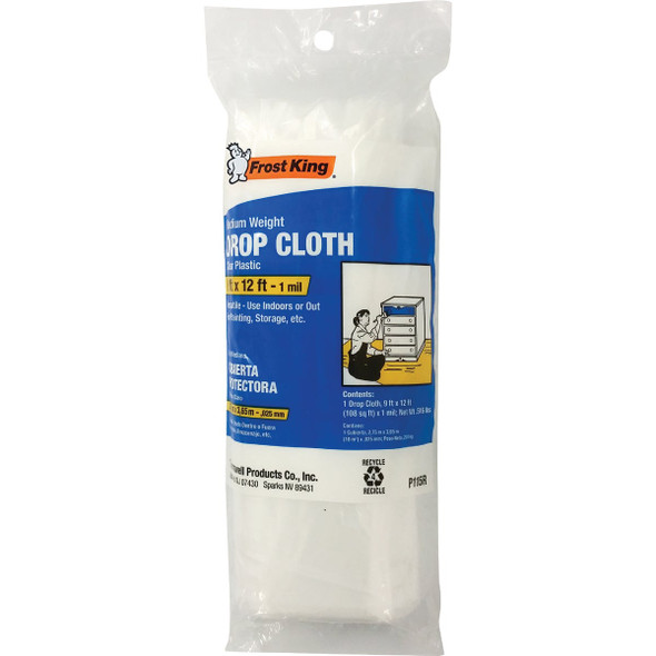Frost King Plastic 9 Ft. x 12 Ft. 1 mil Drop Cloth P115R