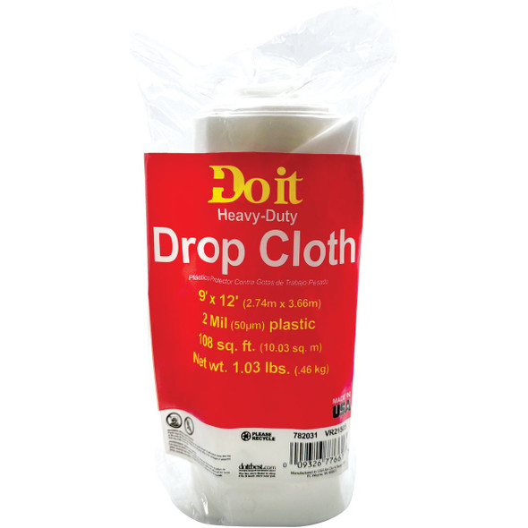 Do it Plastic 9 Ft. x 12 Ft. 2 mil Drop Cloth P911RDI